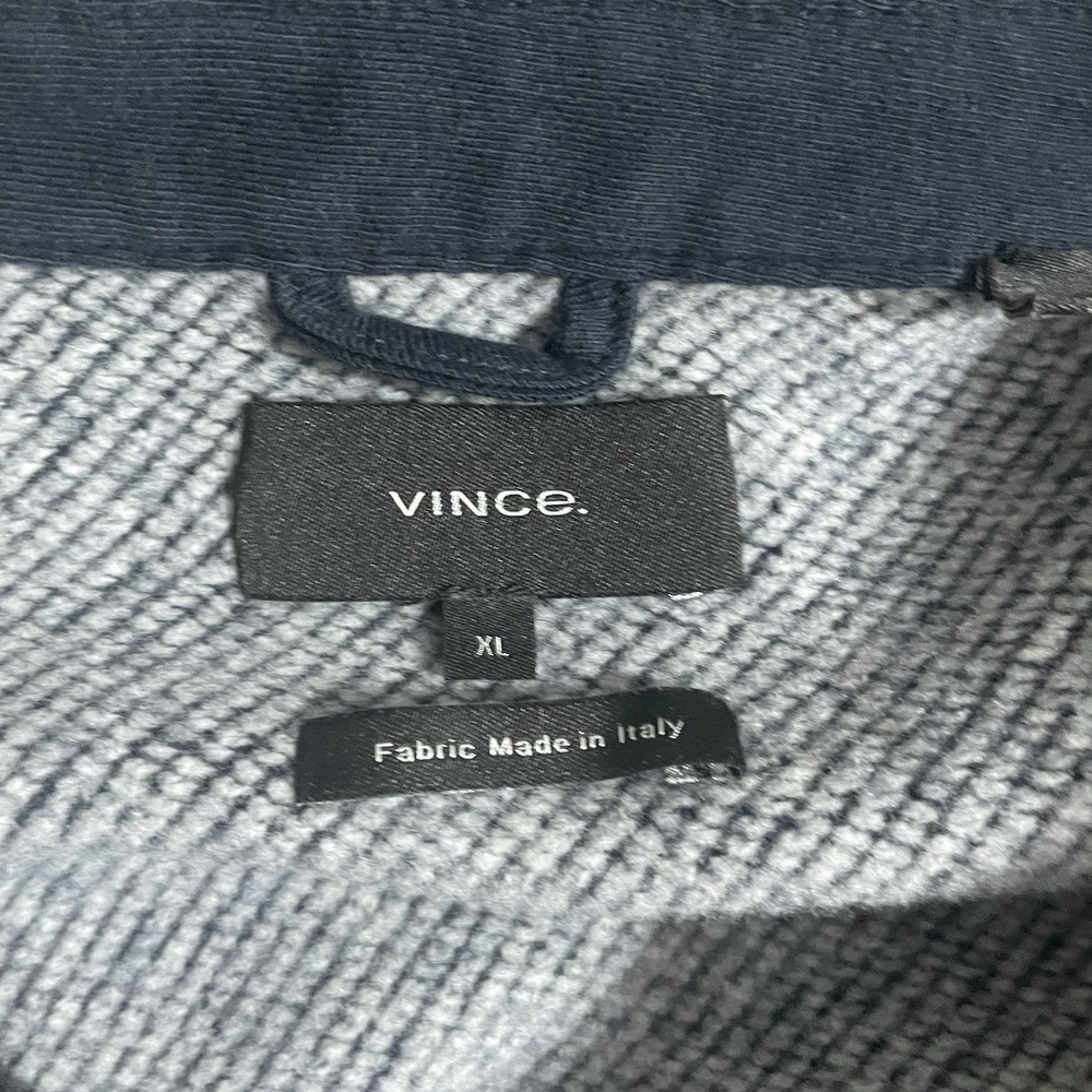 EUC VINCE. Mens Sz XL Heather Navy Wool Blend Flannel Overshirt 4-Pocket - Picture 9 of 11